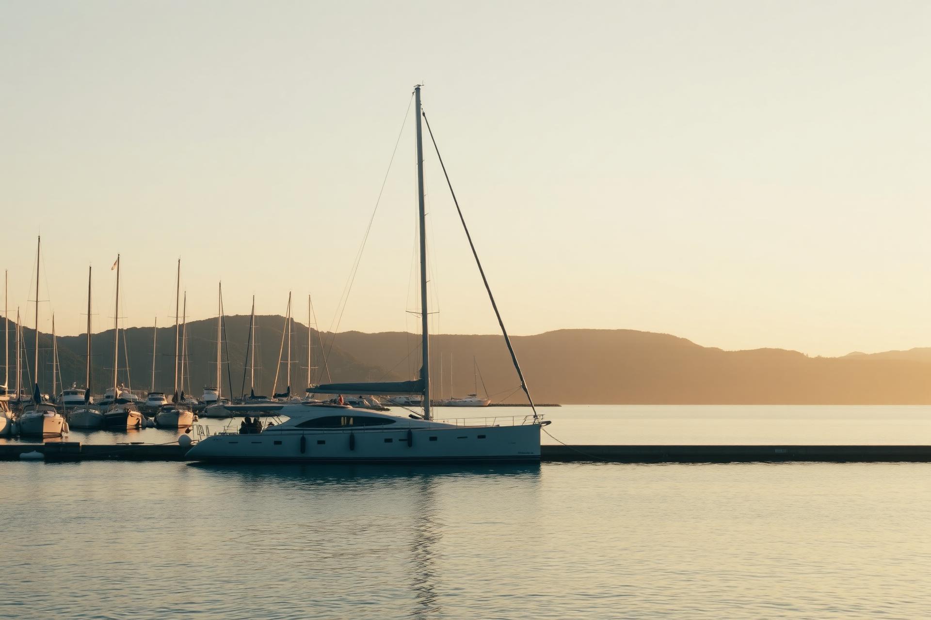 Barca a vela all'alba